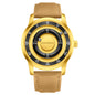 LIGE Fashionable Roman Numeral Men's Multi-Function Quartz Watch with Leather Strap and Water Resistance