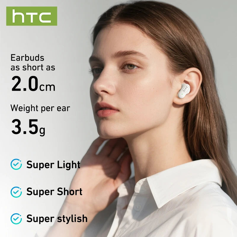 HTC NE51 TWS Wireless Earbuds Bluetooth 6.0 AI Translator ENC Noise Cancelling IPX5 Waterproof 14.2mm HiFi Stereo Headphones