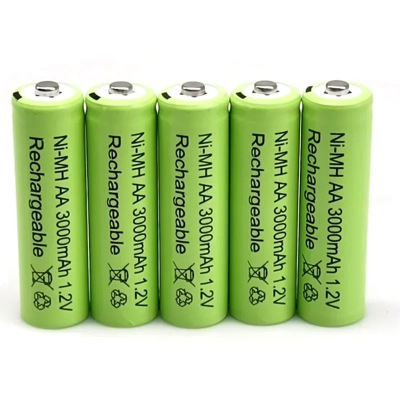 High Capacity 1.2V 3000mAh NiMH AA Rechargeable Batteries, 8-Pack with Long Life & Low Self Discharge for Toys RC Camera Flash