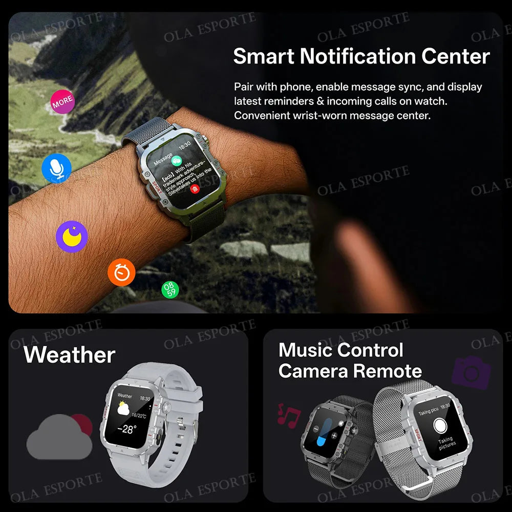 Military Smart Watch For Men – Waterproof Fitness Tracker