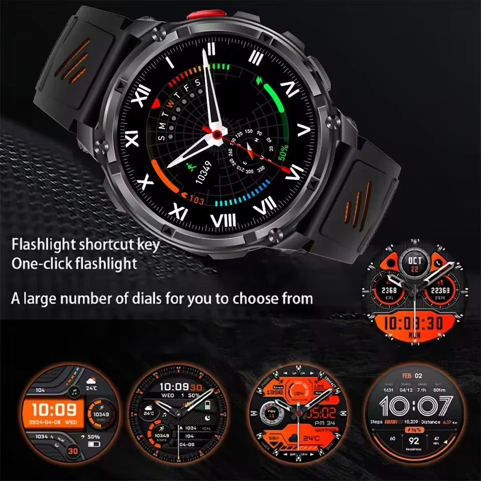 Rugged Outdoor GPS Smart Watch 1100mAh – 1.7" AMOLED
