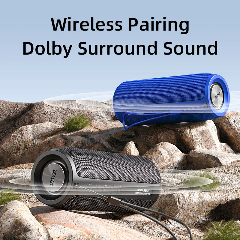 ZEALOT-S51 TWS Portable Bluetooth Speaker Wireless Bass Subwoofer Waterproof Outdoor Speakers Subwoof Loudspeaker Box Support TF