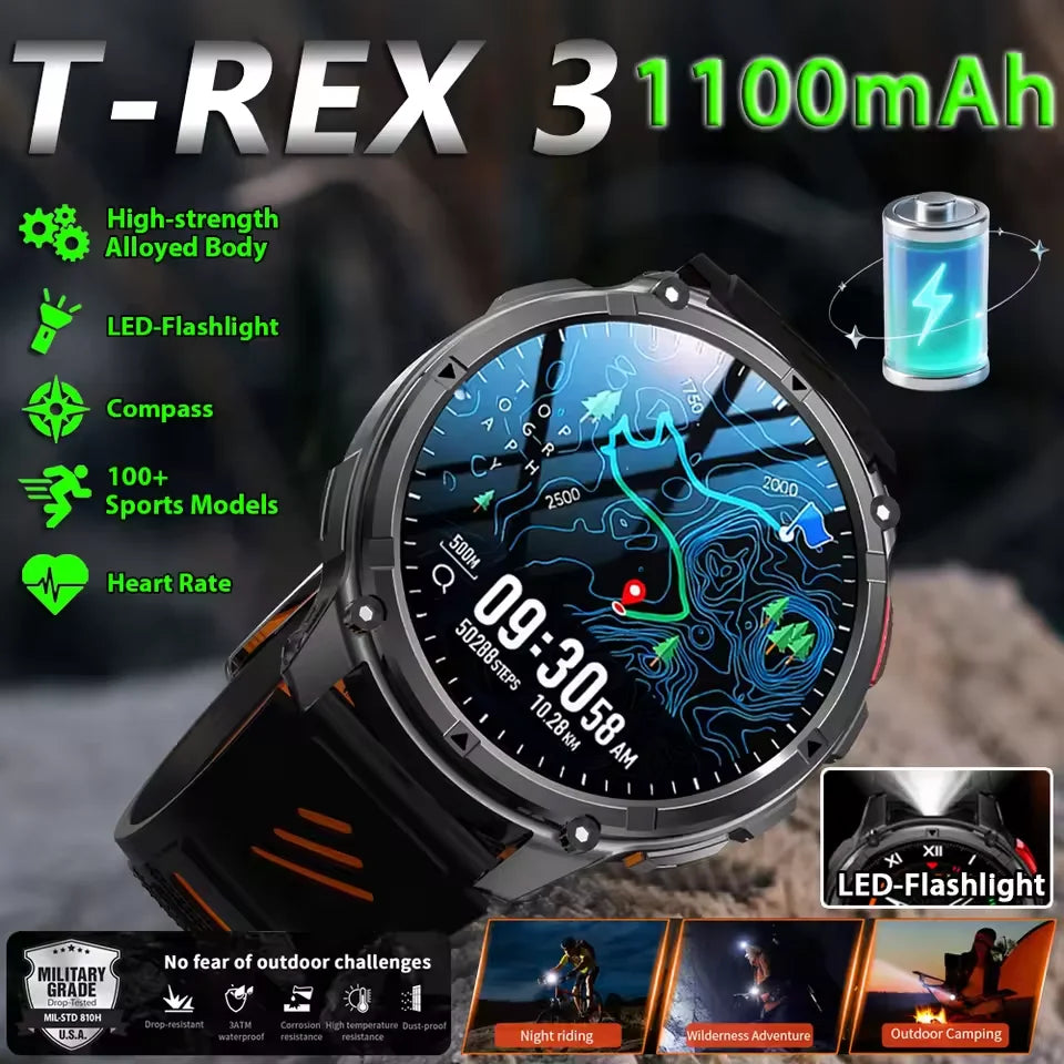 Rugged Outdoor GPS Smart Watch 1100mAh – 1.7" AMOLED