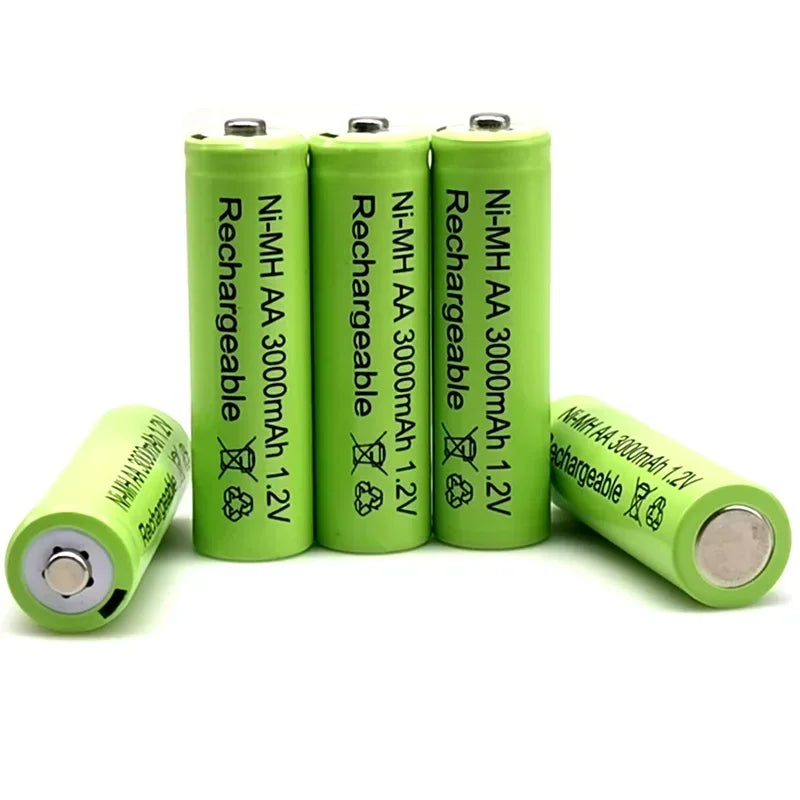 High Capacity 1.2V 3000mAh NiMH AA Rechargeable Batteries, 8-Pack with Long Life & Low Self Discharge for Toys RC Camera Flash