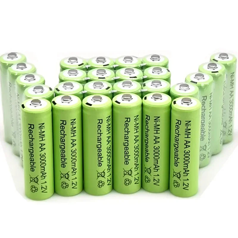 High Capacity 1.2V 3000mAh NiMH AA Rechargeable Batteries, 8-Pack with Long Life & Low Self Discharge for Toys RC Camera Flash