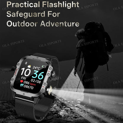 Military Smart Watch For Men – Waterproof Fitness Tracker