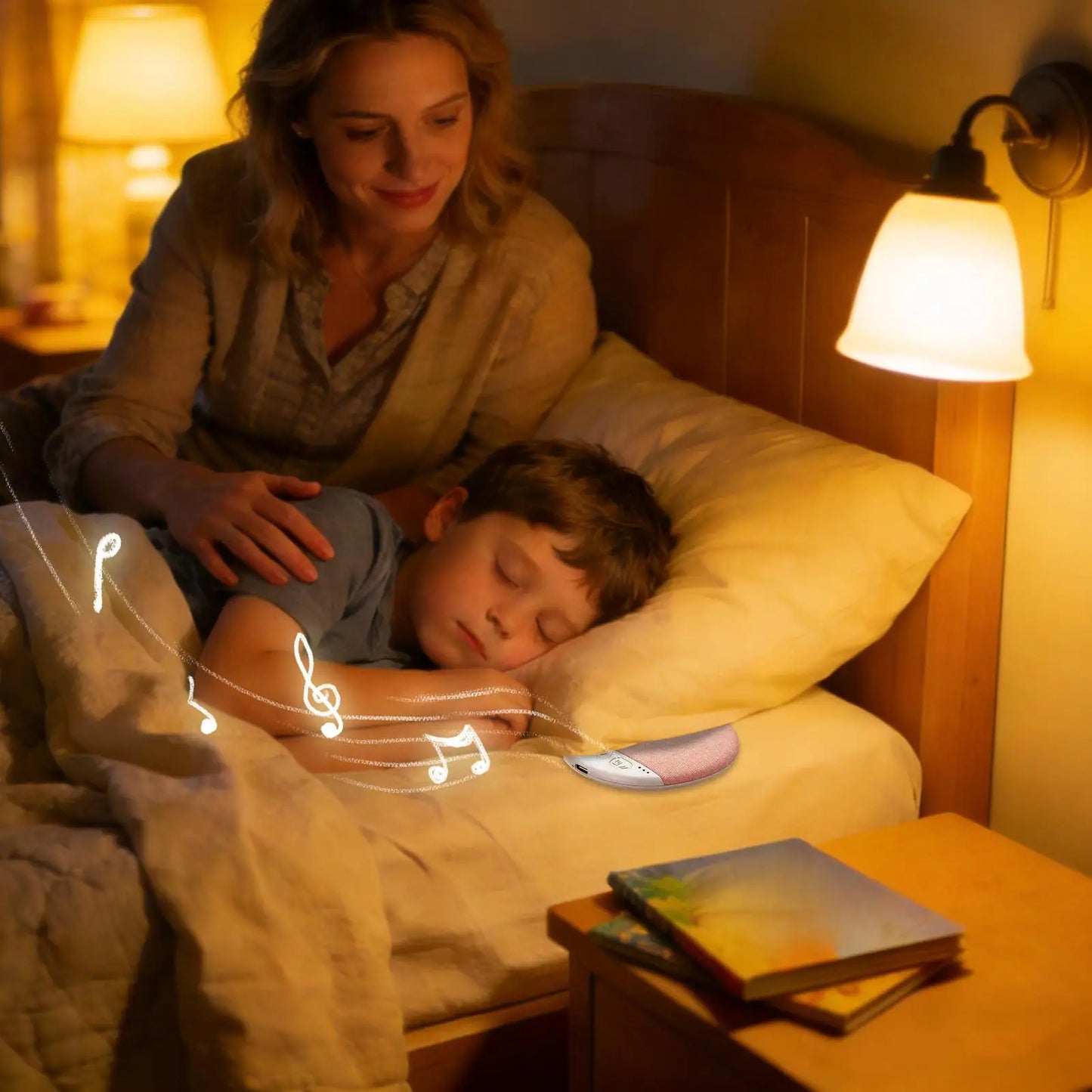 Pillow Speaker Portable Headphones with White Noise Bone Conduction Under Pillow Sleep Speaker for Bed Bedroom Bedside