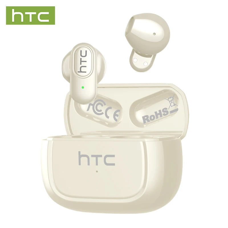 HTC NE51 TWS Wireless Earbuds Bluetooth 6.0 AI Translator ENC Noise Cancelling IPX5 Waterproof 14.2mm HiFi Stereo Headphones