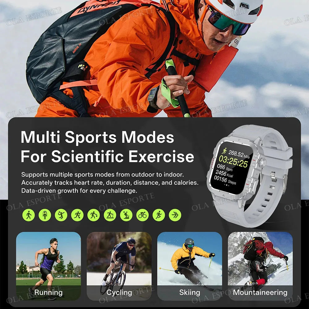 Military Smart Watch For Men – Waterproof Fitness Tracker