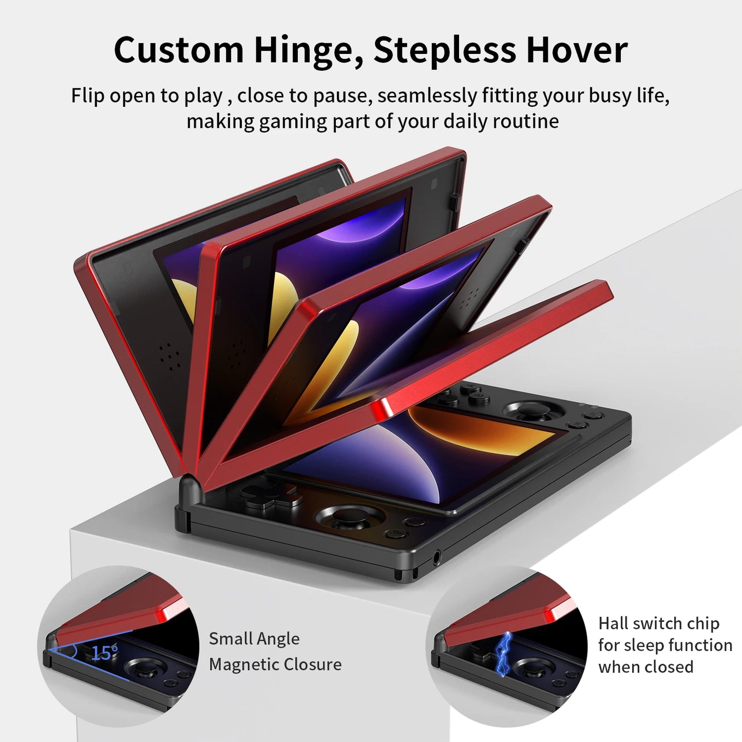 Anbernic RG DS Flip Handheld Game Console 4" IPS Dual Screen Android/Linux Dual OS 4000mAh Video Games RixelHK Wifi Streaming AI
