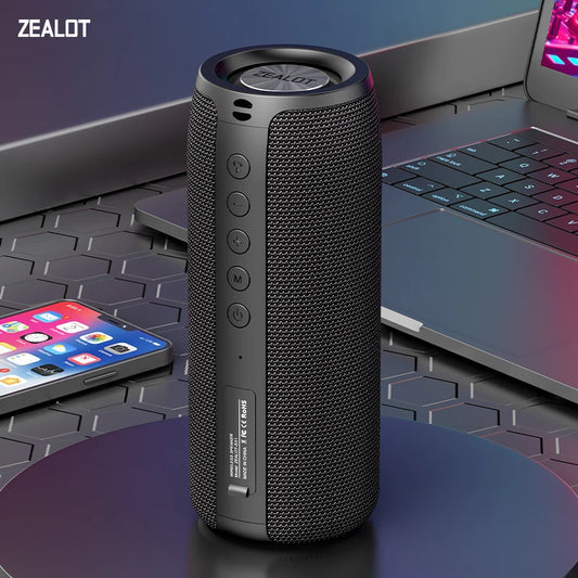 ZEALOT-S51 TWS Portable Bluetooth Speaker Wireless Bass Subwoofer Waterproof Outdoor Speakers Subwoof Loudspeaker Box Support TF